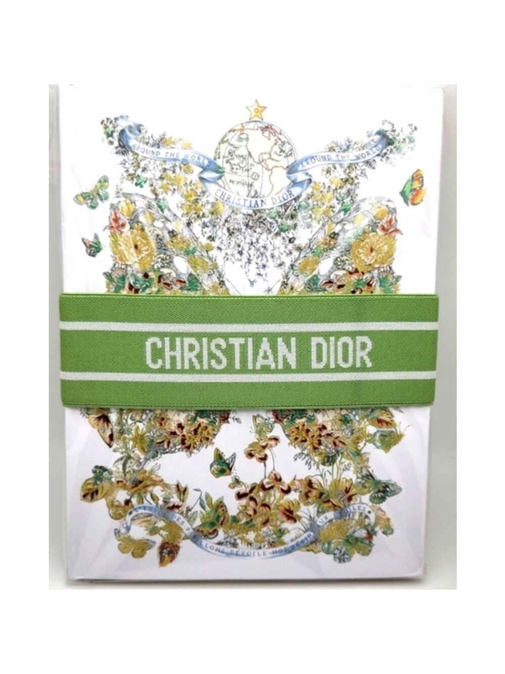 New Christian Dior White Green Floral Butterfly Notebook Journal Wrapped